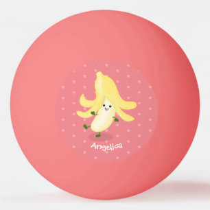 Balle De Ping Pong Caricature sur la banane de Cute kawaii