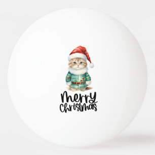 Balle De Ping Pong Cat Christmas thème pour Amoureux des animaux