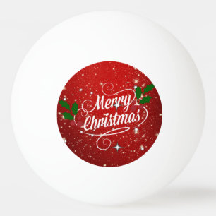 Balle De Ping Pong Célébration rouge, Joyeux Noël