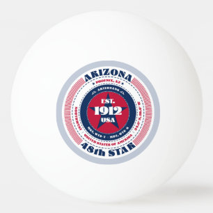Balle De Ping Pong Cercle Arizona rouge, blanc et bleu