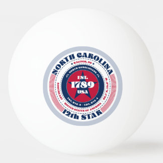 Balle De Ping Pong Cercle de Caroline du Nord rouge, blanc et bleu