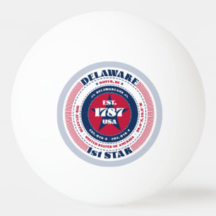 Balle De Ping Pong Cercle rouge, blanc et bleu Delaware