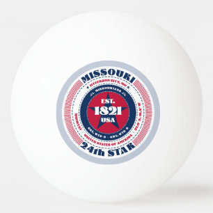 Balle De Ping Pong Cercle rouge, blanc et bleu du Missouri