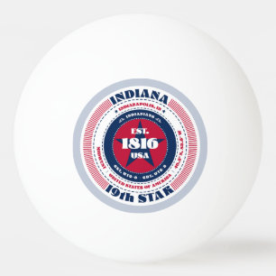 Balle De Ping Pong Cercle rouge, blanc et bleu Indiana