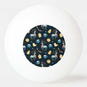 Balle De Ping Pong Cerfs de Noël : Aquarelle Motif sans ambages