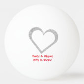 Balle De Ping Pong Chalkboard Coeur Mariage Favoriser Ping Pong Ball (Dos)