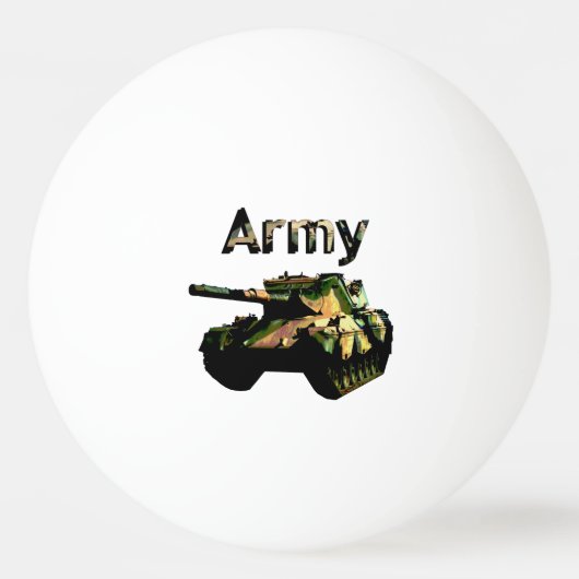 Balle De Ping Pong Char d'armée en kaki vert, Bal de ping-pong (Devant)