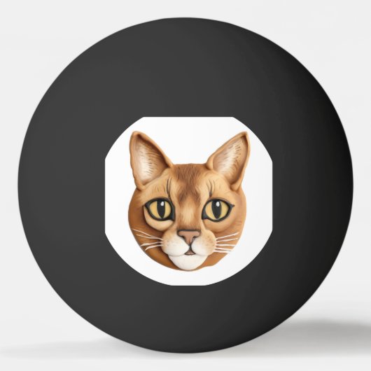 Balle De Ping Pong Chat Abyssin Inspiré 3D (Devant)