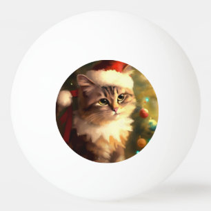 Balle De Ping Pong Chat de Noël (4)