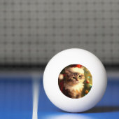 Balle De Ping Pong Chat de Noël (4) (Filet)