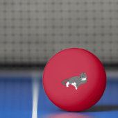 Balle De Ping Pong Chat gris et blanc Tuxedo (Filet)