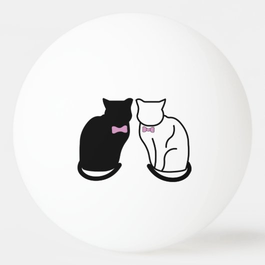 Balle De Ping Pong Chat noir et blanc (Devant)