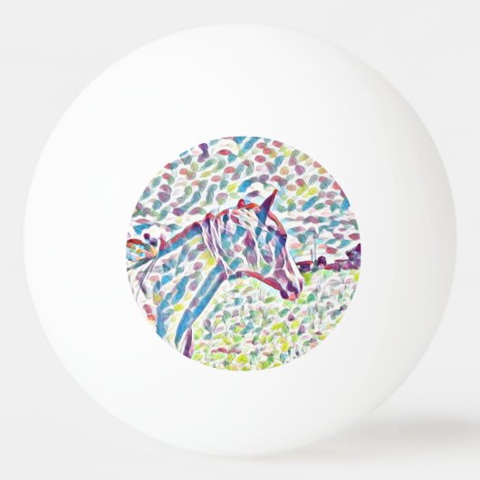 Balle De Ping Pong Cheval Couleurs De Vie, Ping Pong Ball (Devant)
