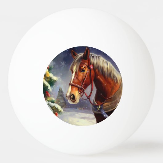 Balle De Ping Pong Cheval de Noël (1) (Devant)