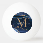 Balle De Ping Pong Chic Navy Blue Gold Agate Géode Parties scintillan (Dos)