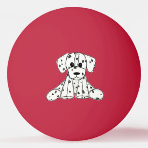 Balle De Ping Pong Chien en dalmate dessin simple noir