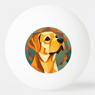 Balle De Ping Pong Chien Labrador Retriever Jaune Art Géométrique