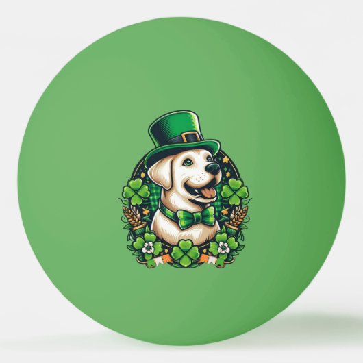 Balle De Ping Pong Chien mignon de la Saint Patrick (Devant)