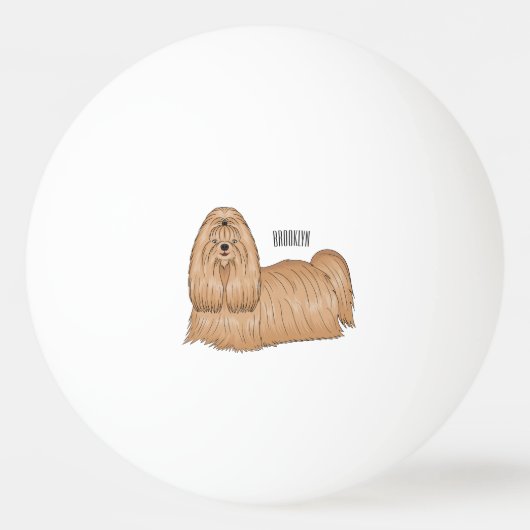 Balle De Ping Pong Chih tzu long cheveux dessin de chien (Devant)
