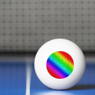 Balle De Ping Pong Chimmer en mosaïque arc-en-ciel chaud,