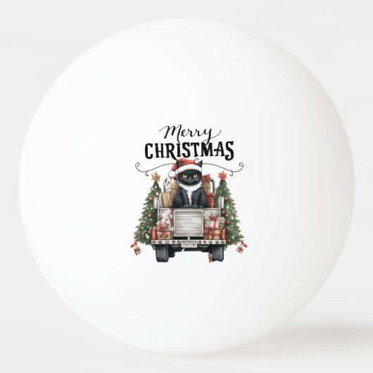 Balle De Ping Pong Christmas Tree for Player who loves Cat (Devant)