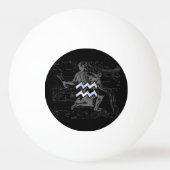 Balle De Ping Pong Chrome comme Aquarius Symbole Zodiaque sur Heveliu (Dos)