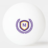 Balle De Ping Pong Cimetière du logo du Monogramme violet et or (Devant)