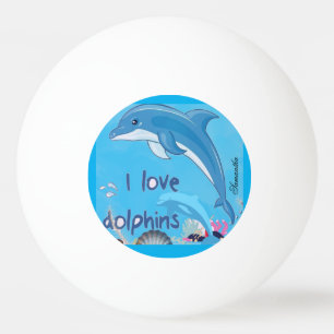 Balle De Ping Pong Citations de dauphins d'amour mignons et colorés N