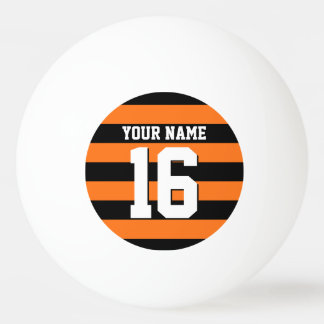 Balle De Ping Pong Citrouille Orange Black Team Jersey Preppy Stripe