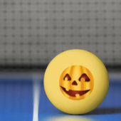 Balle De Ping Pong Citrouille sculpté souriant design Halloween (Filet)