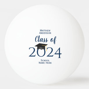 Balle De Ping Pong Classe de 2024 Minimalist Typography Graduation