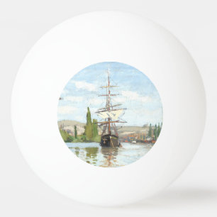 Balle De Ping Pong Claude Monet. Navires à cheval sur la Seine à Roue