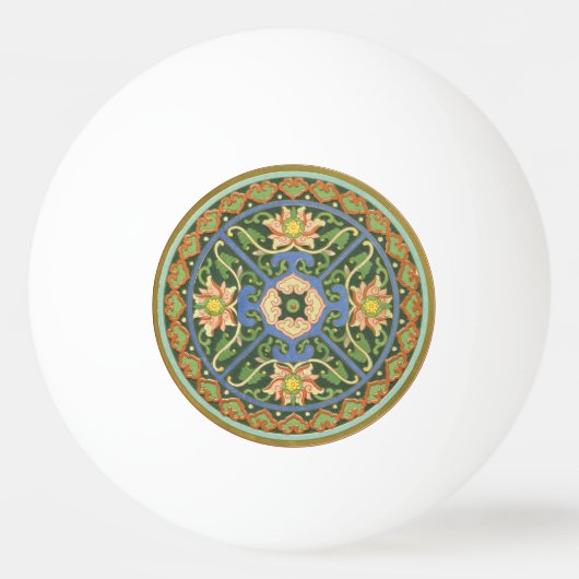 Balle De Ping Pong Cloisonne Chine Patter Asiatique Oriental (Devant)