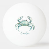 Balle De Ping Pong Coastal Watercolor Crab Personalized (Devant)