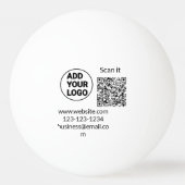 Balle De Ping Pong Code QR minimal simple ajouter logo scanner nom du (Dos)