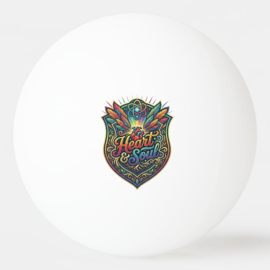 Balle De Ping Pong Cœur & Âme. (Devant)