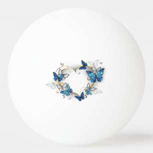 Balle De Ping Pong Coeur bijoux avec papillons Morpho