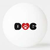 Balle De Ping Pong Coeur d'amour de chien (Dos)