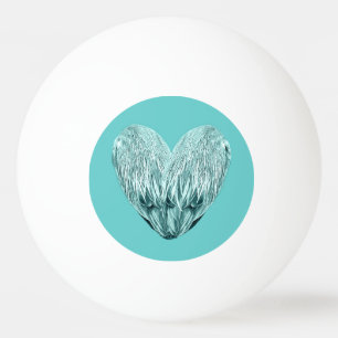 Balle De Ping Pong Coeur de plumes dans vert tendre