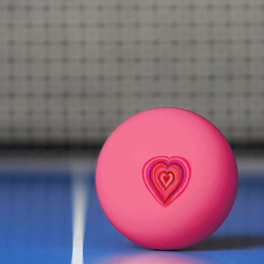 Balle De Ping Pong coeur rouge et rose (Filet)