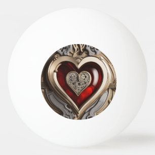 Balle De Ping Pong Coeur Steampunk - Amour mécanique complexe