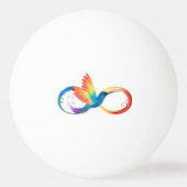 Balle De Ping Pong Colibri arc-en-ciel avec symbole Infinity (Devant)
