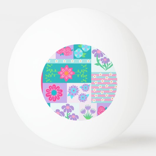 Balle De Ping Pong Conception de fleurs vibrantes en fleurs (Devant)