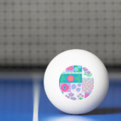 Balle De Ping Pong Conception de fleurs vibrantes en fleurs (Filet)