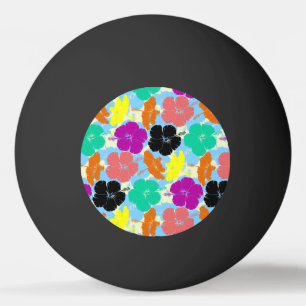 Balle De Ping Pong Conception de motifs de fleurs colorés