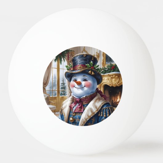 Balle De Ping Pong Conception de Noël de Snowman victorien (Dos)