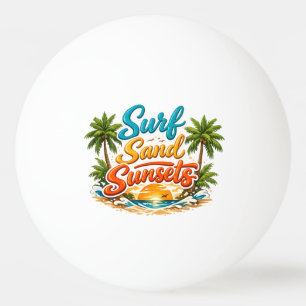 Balle De Ping Pong Conception de plage tropicale Surf Sable Couchers