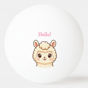 Balle De Ping Pong Conception d'illustration de lama mignon