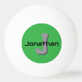 Balle De Ping Pong Conception d'initiale de monogramme vert personnal (Devant)