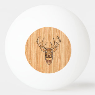 Balle De Ping Pong Copie en bois de grain de cerfs communs de lumière